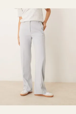 ASOS Tailored high waist straight leg trousers in light