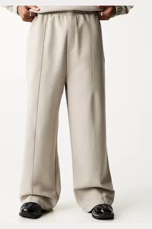 Pull&Bear Wide leg tailored trousers in ecru