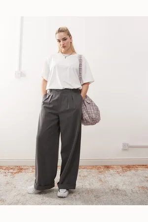 COLLUSION Wide leg tailored trousers in