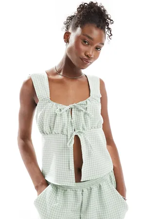 Reclaimed Split front top in gingham