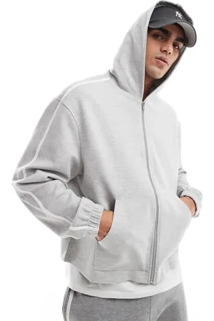 ASOS Oversized zip through hoodie in light