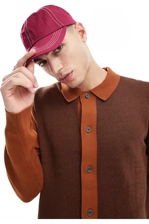 ASOS Soft cap with contrast stitch in burgundy