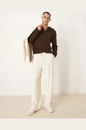 ASOS Wide leg suit trouser in light ecru