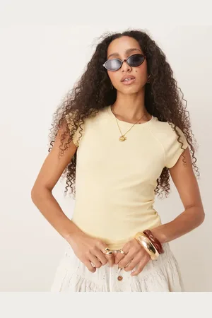 ASOS Raglan sleeve baby tee in lemon