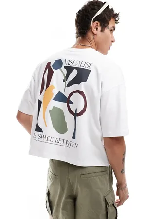 ASOS Cropped oversized t-shirt with back print in