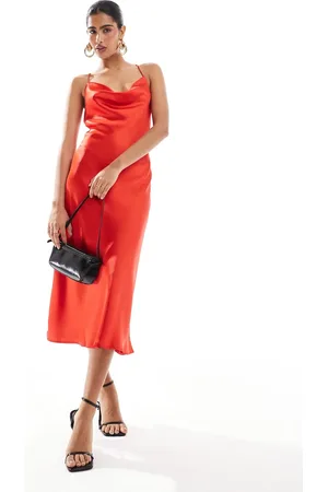 Object Cowl neck midi slip dress in