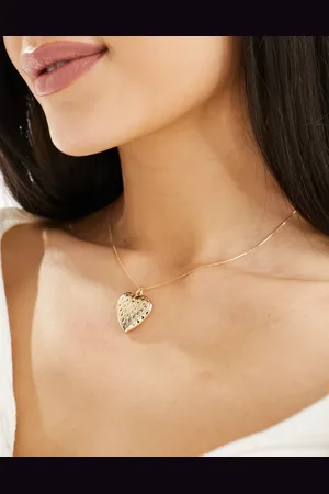 ASOS Necklace with textured locket heart design in tone