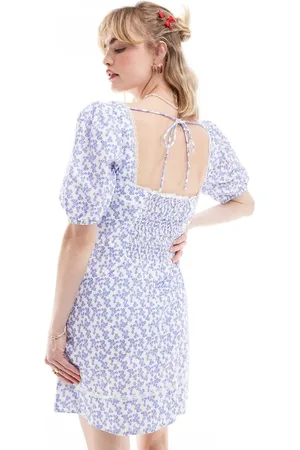 Glamorous Ditsy print puff sleeve mini dress in