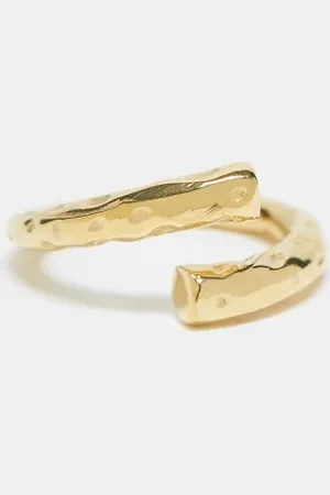 ASOS Waterproof stainless steel ring with wrap twist design in tone