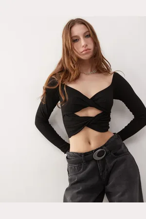 Princess Polly Double layered slinky sweetheart neck cut out twist detail top in