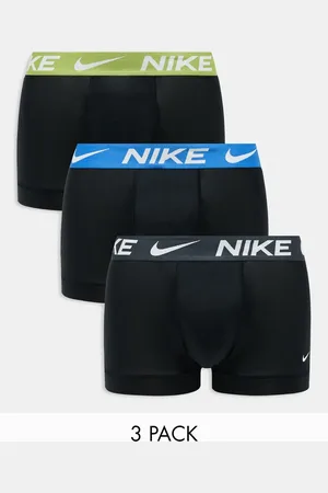 Nike Dri-Fit Essential Microfibre trunks 3 pack in with contrast waistband
