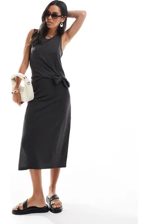 JDY Sleeveless knot midi dress in