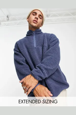 ASOS Oversized quarter zip fleece in borg