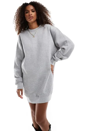 Pull&Bear Oversized sweat dress in light