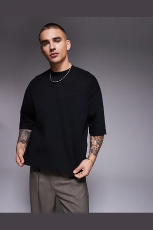 ASOS Heavyweight oversized boxy mid sleeve t-shirt in