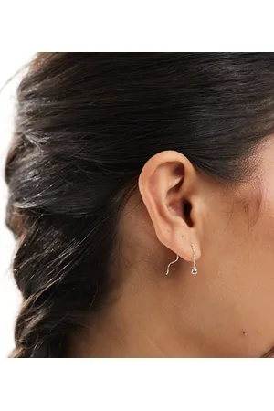 Kingsley Ryan Pearl through long back earrings in sterling