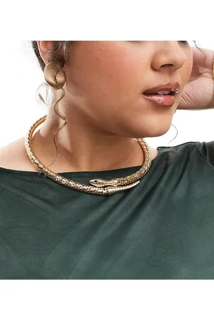 ASOS ASOS DESIGN Curve torque choker with snake design in tone