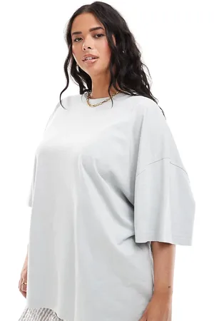 ASOS ASOS DESIGN Curve slubby oversized tee in stone