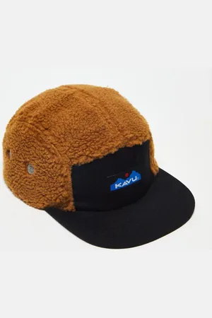 Kavu Fur Ball 6 panel borg lined trapper cap in beige