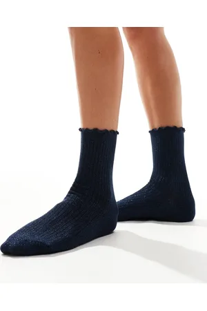 VERO MODA Glitter sock with frill edge in