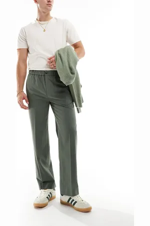 ASOS Pull on smart straight leg trousers in olive