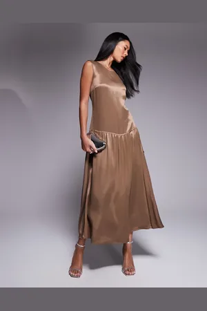 ASOS Dropped waist sleeveless maxi dress in dusky