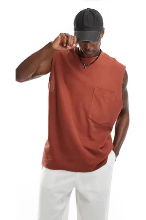 ASOS Oversized vest with front pocket in red