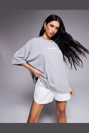 ASOS Weekend Collective Icon oversized t-shirt with white stacked back logo in marl