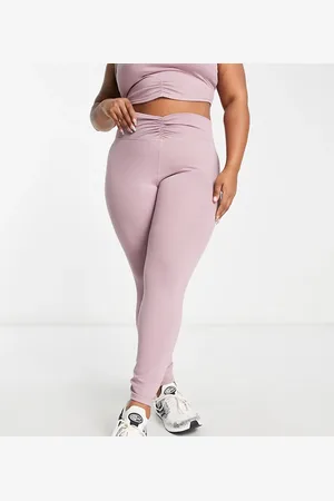 South Beach Plus ruched waistband leggings in violet