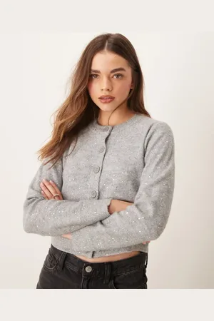 New Look Sparkle crew neck cardigan in