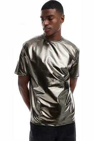 ASOS Relaxed t-shirt in metallic
