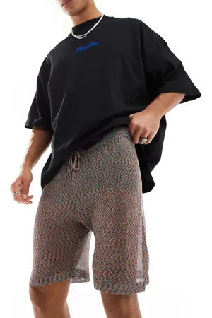 ASOS Knitted metallic mesh shorts in
