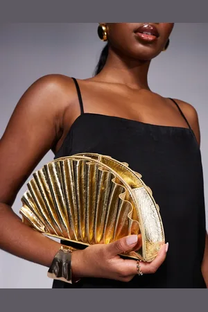 True Decadence Metallic pleated clutch bag