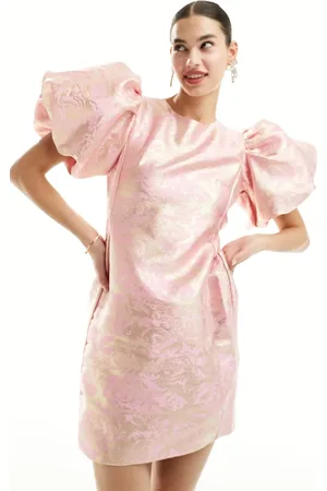 Sister Jane Louise jacquard mini dress in pink and light gold