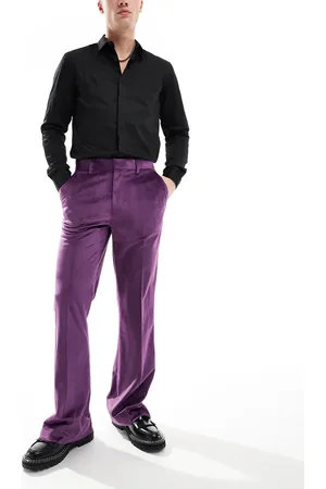 ASOS Flare tuxedo suit trouser in velvet