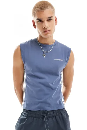 COLLUSION Side stripe muscle fit vest in