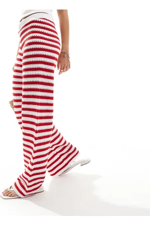ASOS Knitted crochet trouser in stripe