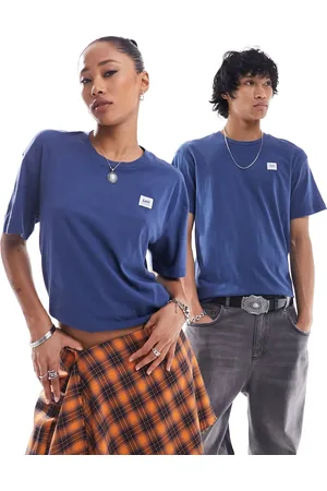 Lee Unisex workwear label logo t-shirt relaxed fit in dark blue