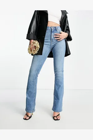 ASOS Lift and contour power stretch flared jeans in brightwash