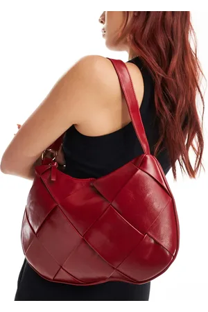 Glamorous Woven shoulder bag in burgundy