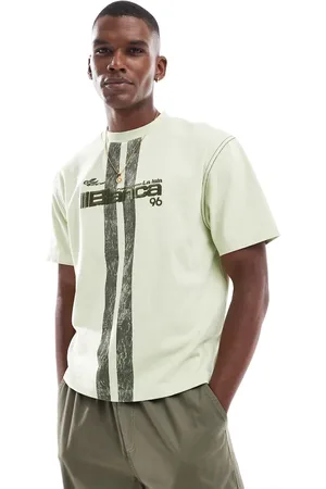 ASOS Boxy relaxed t shirt in heavyweight 220gsm washed with text embroidery