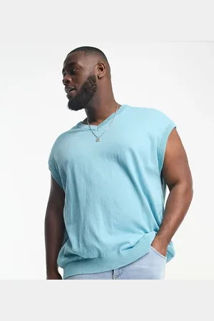 Threadbare Plus v-neck sweater vest in artic