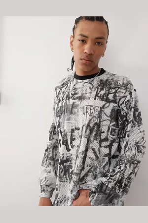 Reclaimed Airtex printed long sleeve top