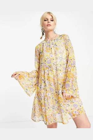 VIOLET ROMANCE Mini smock dress in floral print