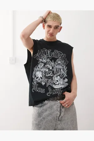 ED HARDY Los Angeles graphic montage sleeveless t-shirt in