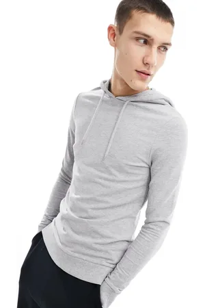 ASOS Muscle fit hoodie in marl
