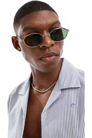 ASOS Oval metal sunglasses with slim arms in