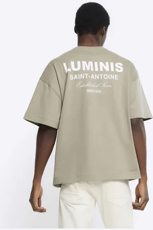 River Island Short sleeve luminis t-shirt in light khaki