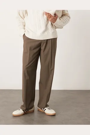 ASOS Smart wide leg trousers with front pleat in check