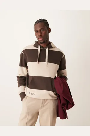 MANGO Collegiate stripe detail hoodie in